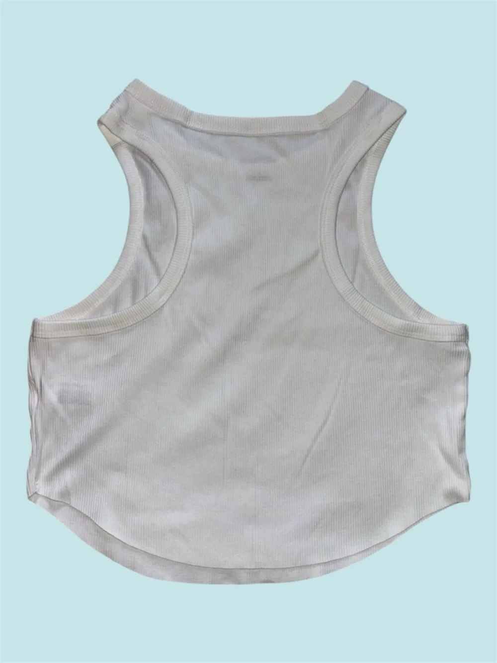 Wild Fable White Cropped Racerback Ribbed Tank Top - Picture 2 of 7